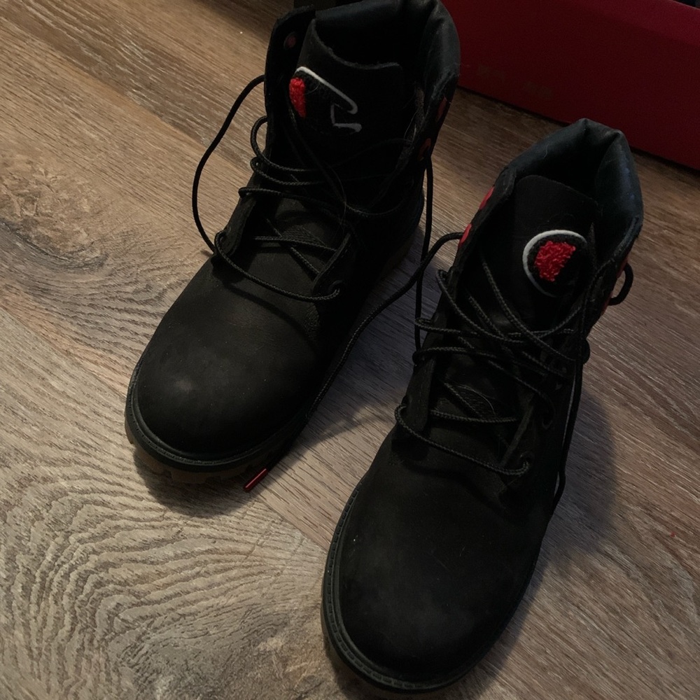 TimberlandxChampion black boots,I will clean and lace up before shipping